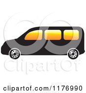 Poster, Art Print Of Black Mini Van With Orange Windows