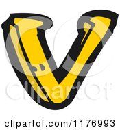 Cartoon Of The Letter V Royalty Free Vector Illustration by lineartestpilot