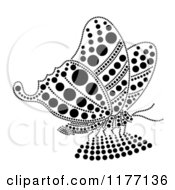 Poster, Art Print Of Black Rhinestone Dot Butterfly