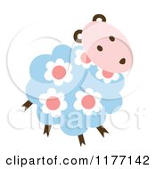 Clipart Of A Curious Lamb With Floral Wool Royalty Free Vector Illustration