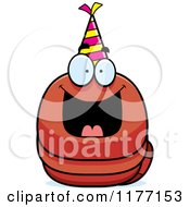 Poster, Art Print Of Happy Birthday Worm Wearing A Party Hat