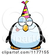 Poster, Art Print Of Drunk Birthday Penguin Wearing A Party Hat