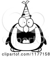 Cartoon Of A Happy Birthday Penguin Wearing A Party Hat Royalty Free Vector Clipart