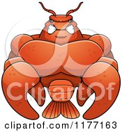 Cartoon Of A Tough Muscular Crawfish Royalty Free Vector Clipart by Cory Thoman #COLLC1177163-0121