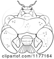 Cartoon Of A Tough Muscular Crawfish Royalty Free Vector Clipart