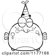 Poster, Art Print Of Drunk Birthday Piranha Wearing A Party Hat