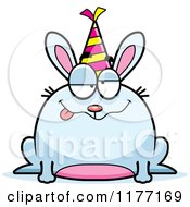 Drunk Birthday Rabbit Wearing A Party Hat