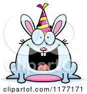 Poster, Art Print Of Happy Birthday Rabbit Wearing A Party Hat