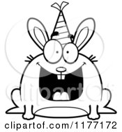 Cartoon Of A Happy Birthday Rabbit Wearing A Party Hat Royalty Free Vector Clipart