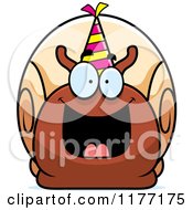 Poster, Art Print Of Happy Birthday Snail Wearing A Party Hat