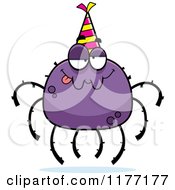 Poster, Art Print Of Drunk Birthday Spider Wearing A Party Hat