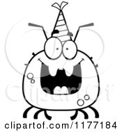 Cartoon Of A Happy Birthday Tick Wearing A Party Hat Royalty Free Vector Clipart