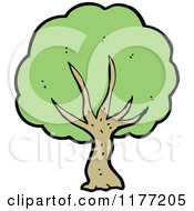 Cartoon Of A Green Tree Royalty Free Vector Illustration