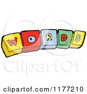 Cartoon Of  Alphabet Blocks Spelling WORDS  Royalty Free Vector Clipart by lineartestpilot