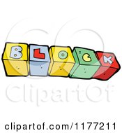 Cartoon Of  Alphabet Blocks Spelling BLOCK  Royalty Free Vector Clipart by lineartestpilot