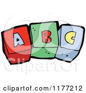 Cartoon Of  Alphabet Blocks Spelling ABC  Royalty Free Vector Clipart by lineartestpilot