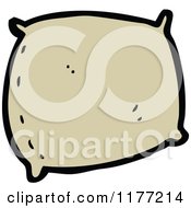 Cartoon Of A Brown Pillow Royalty Free Vector Clipart