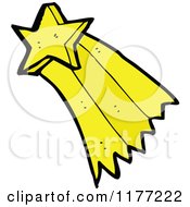 Cartoon Of A Shooting Yellow Star Royalty Free Vector Clipart by lineartestpilot