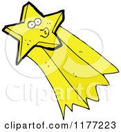 Cartoon Of A Puckered Shooting Yellow Star Royalty Free Vector Clipart by lineartestpilot