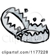 Cartoon Of A Claw Snap Hunting Trap Royalty Free Vector Clipart by lineartestpilot