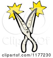 Cartoon Of  Shears Royalty Free Vector Clipart
