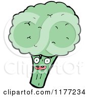 Cartoon Of A Happy Broccoli Royalty Free Vector Clipart by lineartestpilot