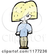Cartoon Of A Blond Girl Royalty Free Vector Clipart