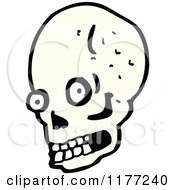 Cartoon Of A Scared Skull Royalty Free Vector Clipart