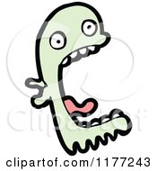 Cartoon Of A Screaming Green Ghost Royalty Free Vector Clipart