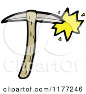 Cartoon Of A Pickaxe Royalty Free Vector Clipart by lineartestpilot