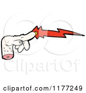 Cartoon Of A Severed Hand With Red Magic Royalty Free Vector Clipart