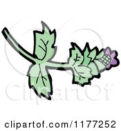 Cartoon Of A Purple Thistle Flower Royalty Free Vector Clipart by lineartestpilot