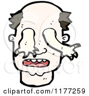 Cartoon Of Monster Hands Emerging From A Mans Eye Sockets Royalty Free Vector Clipart