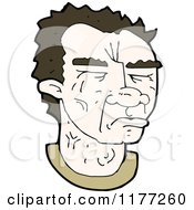 Cartoon Of A Grumpy Mans Face Royalty Free Vector Clipart