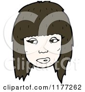 Cartoon Of A Skeptical Womans Face Royalty Free Vector Clipart