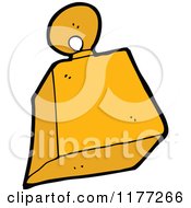 Cartoon Of A Gold Weight Royalty Free Vector Clipart by lineartestpilot