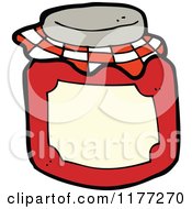 Cartoon Of A Jar Of Red Jam Royalty Free Vector Clipart by lineartestpilot