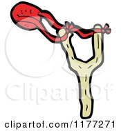Cartoon Of A Slingshot Royalty Free Vector Clipart
