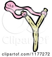 Cartoon Of A Pink Slingshot Royalty Free Vector Clipart by lineartestpilot