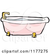 Cartoon Of A Pink Bath Tub With Water Royalty Free Vector Clipart