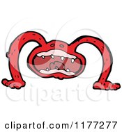 Cartoon Of A Red Monster Royalty Free Vector Clipart