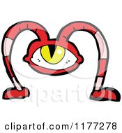 Cartoon Of A Red Eyeball Monster Royalty Free Vector Clipart