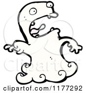 Cartoon Of A Screaming Ghost Royalty Free Vector Clipart by lineartestpilot