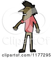 Cartoon Of A Black Man Looking Left Royalty Free Vector Clipart