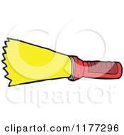 Cartoon Of A Shining Flashlight Royalty Free Vector Clipart by lineartestpilot