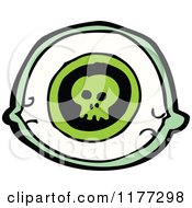 Cartoon Of A Death Stare Eye With A Skull Royalty Free Vector Clipart