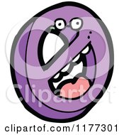 Cartoon Of A Purple Prohibited Symbol Character Royalty Free Vector Clipart