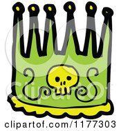 Cartoon Of A Green Skull Crown Royalty Free Vector Clipart