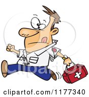 Poster, Art Print Of Running Male Emt With A First Aid Kit
