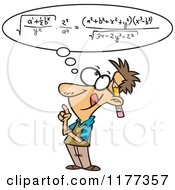 Cartoon Of A Smart Man Figuring A Math Equation In His Head Royalty Free Vector Clipart by toonaday